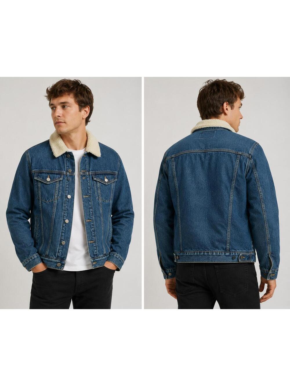 GAP Oversized Sherpa-Lined Denim Trucker Jacket Medium Indigo Men's Size M